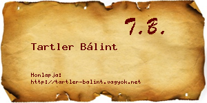 Tartler Bálint névjegykártya